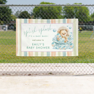 Platschende Löwenstreifen Willkommen zur Babyparty Banner