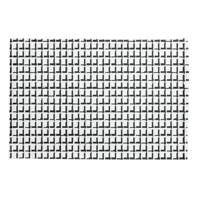 Plättchenklammer Schwarz-Weiß-Quadrate Kissenbezug (Rückseite)