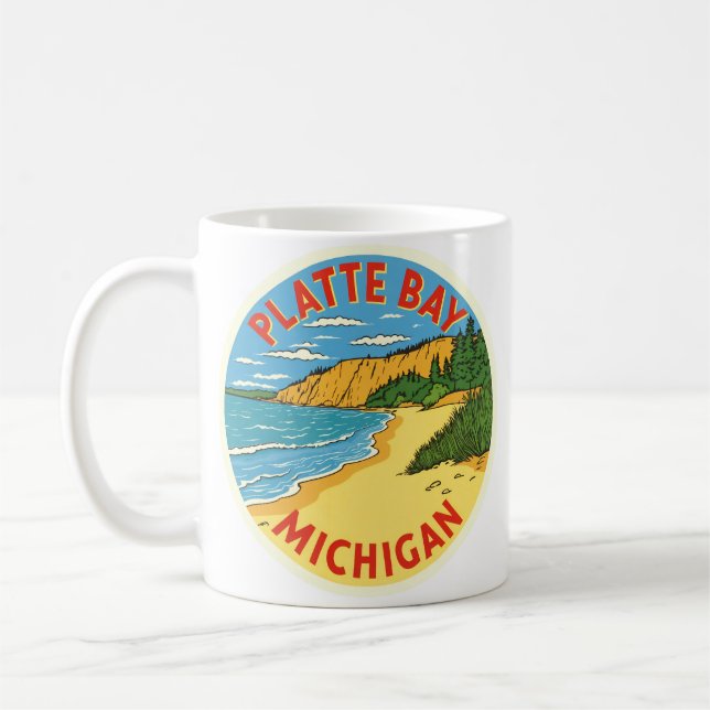 Platte Bay Michigan Vintag Kaffeetasse (Links)