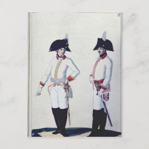 Platte eines Soldaten in rot, gelb und weiß Postkarte