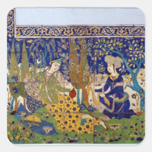 Platte glasig-glänzenden Töpferware FlieseWork, Quadratischer Aufkleber