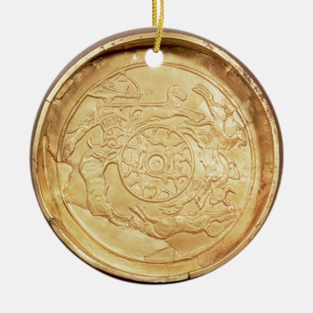 Platte (Gold) Keramik Ornament (Vorne)
