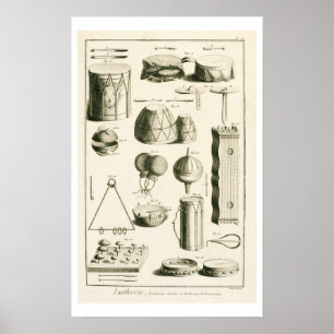 Platte II: Altes und modernes Schlagzeuginstrument Poster