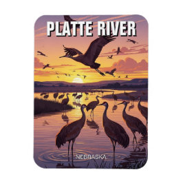 Platte River Sandhill Kraniche Nebraska Reise Magnet