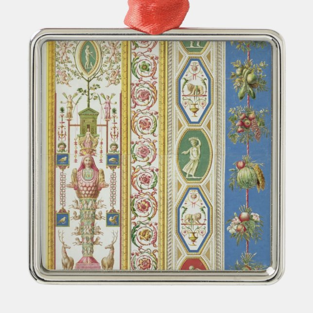 Platte vom RAPHAELLoggia in Vatikan, engr Silbernes Ornament (Vorne)