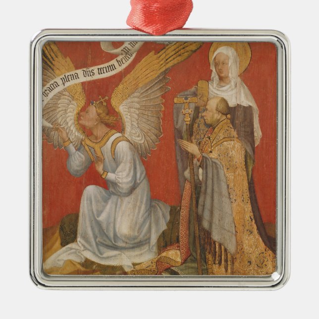 Platte von einem Diptych, der den Engel darstellt Silbernes Ornament (Vorne)
