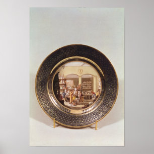 Platte, welche die Sevres Werkstatt darstellt Poster