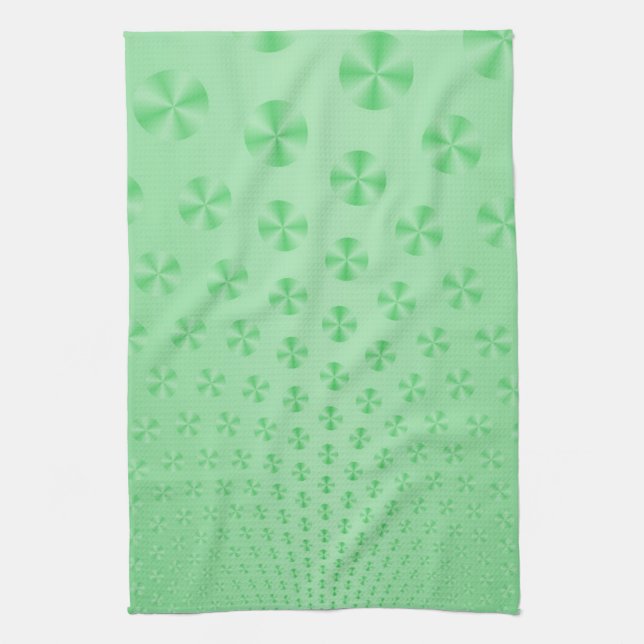 Platten auf Mint Green Kitchen Handtuch (Vertikal)