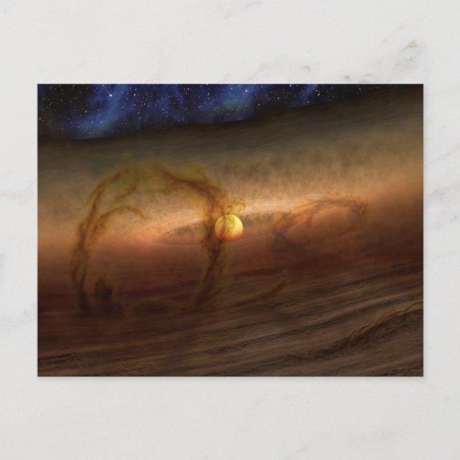 Platten aus planetbildenden Materialien, Rundstein Postkarte (Vorderseite)