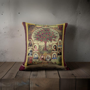 Platten Baum Keepake Burgund Kissen