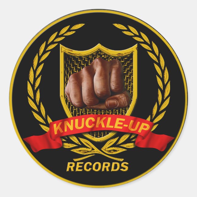 Platten-Logo-Aufkleber ankoppeln Runder Aufkleber (Vorderseite)