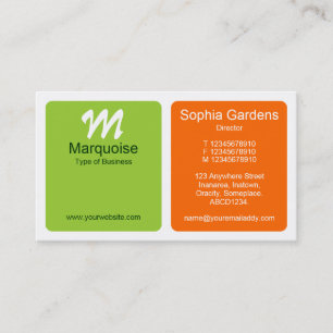 Platten - Marsgrünes und Orange Visitenkarte