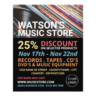 Platten, Music Store Werbung Flyer