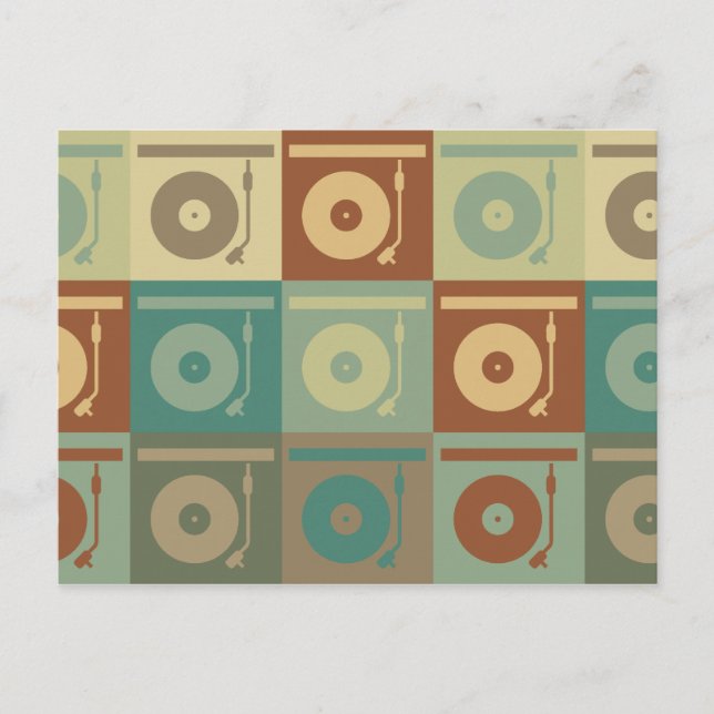 Platten Pop Kunst Postkarte (Vorderseite)