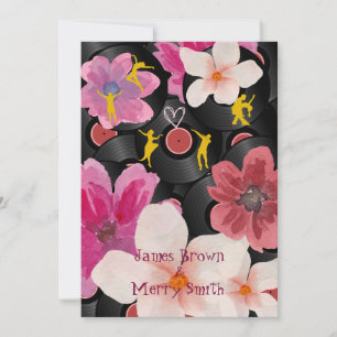 Platten Tänzer Joyfulness Pink Blume Hochzeit Einladung