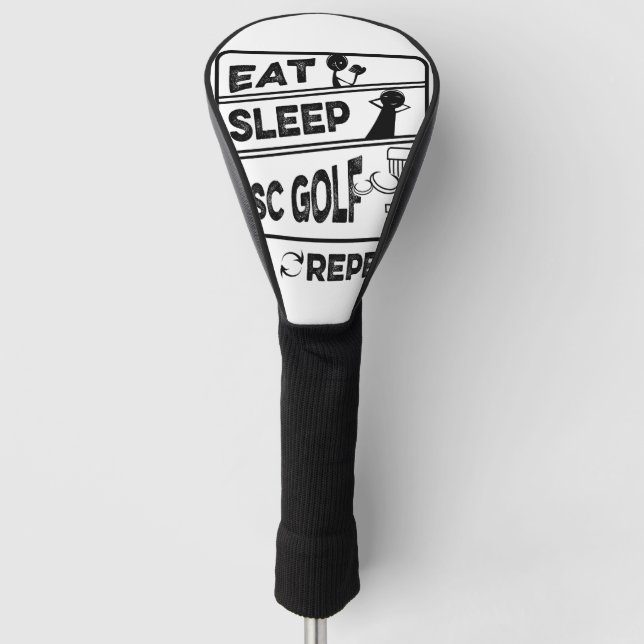Plattengolffest Sleep Wiederholung Golf Headcover (Vorderseite)
