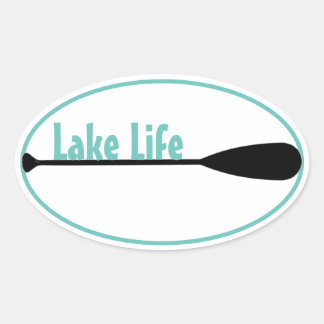 Plattenkleber für Lake Life Ovaler Aufkleber