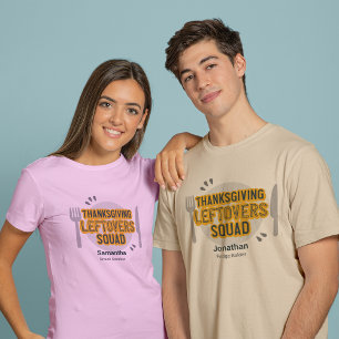 Plattenmesser Gabelgabel Erntedank Leftovers Squad T-Shirt