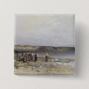 Plattensee mit dem Ufer von Akarattya, 1885 Button