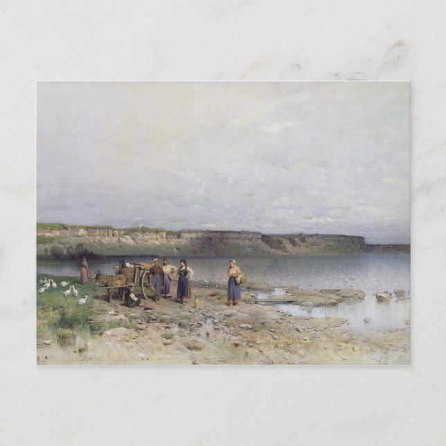 Plattensee mit der Küste von Akarattya, 1885 Postkarte (Vorderseite)