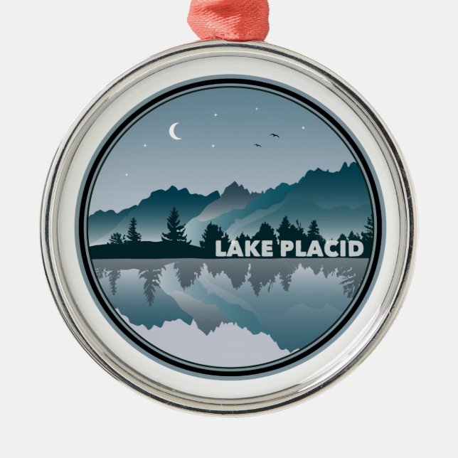 Plattensee New York Reflection Ornament Aus Metall (Vorne)