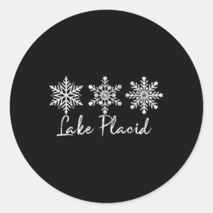 Plattensee Schneeflocken Schneeflocken Wintersport Runder Aufkleber