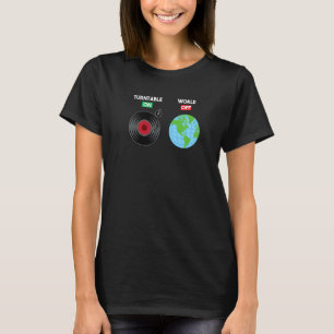 Plattenspieler Auf der Welt Aus Vinyl-Schallplatte T-Shirt