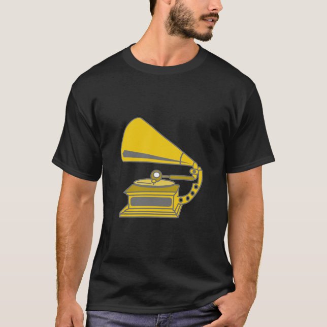 PLATTENSPIELER-GRAMMOPHON T-Shirt (Vorderseite)
