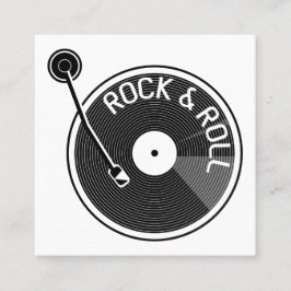 Plattenspieler-Rock und Vinyl-Vinyl-Schallplatte Quadratische Visitenkarte