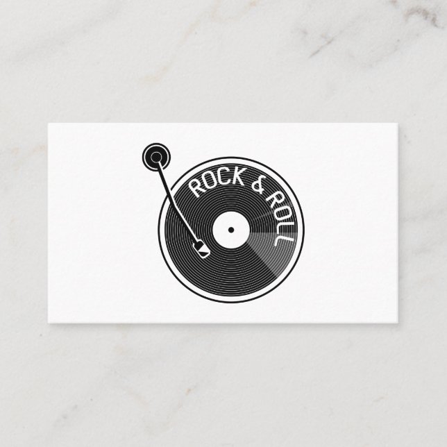 Plattenspieler-Rock und Vinyl-Vinyl-Schallplatte Visitenkarte (Vorderseite)