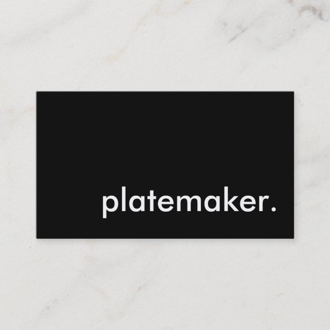 Plattenteller. Visitenkarte (Vorderseite)