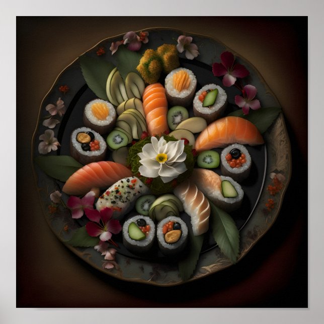Platter of Sushi Still Life Poster (Vorne)