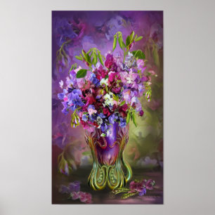 Platterbsen im süße Erbsen-Vasen-Kunst-Plakat/dem Poster