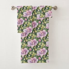 Platterbsen in Rosa und Lavendel Badhandtuch Set