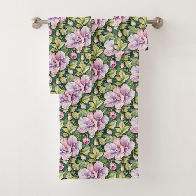 Platterbsen in Rosa und Lavendel Badhandtuch Set (Insitu)
