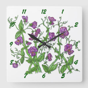 Platterbsen Quadratische Wanduhr