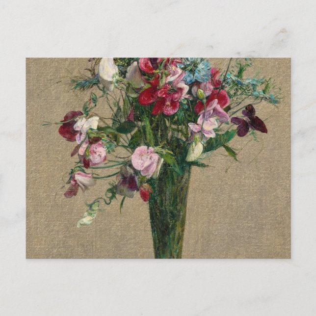 Platterbsen und Nigellen, 1886 von Fantin-Latour Postkarte (Vorderseite)