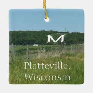 Platteville, Wisconsin, Mittelwestbetrieb, Weihnac Keramikornament
