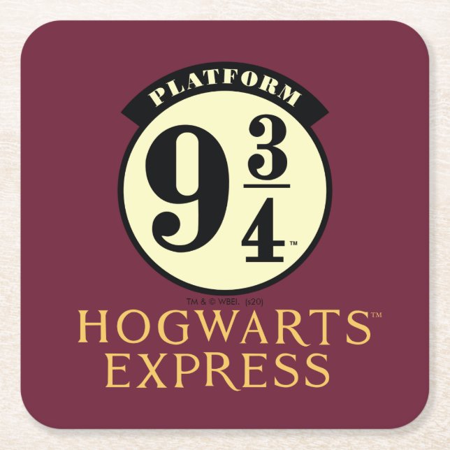 Plattform 9 3/4 HOGWARTS™ EXPRESS-Symbol Rechteckiger Pappuntersetzer (Vorderseite)