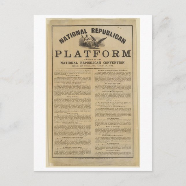 Plattform des Nationalen Konvents der Republikaner Postkarte (Vorderseite)