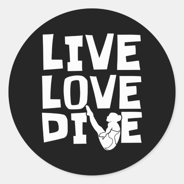 Plattformtaucher Liebe Springboard Diving Runder Aufkleber (Vorderseite)