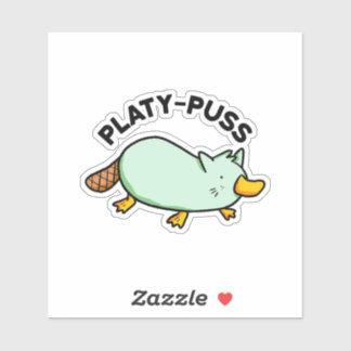 Platy-puss Drôle Animal Pun Vinyl Sticker