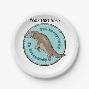Platypus australisches Tier Pappteller