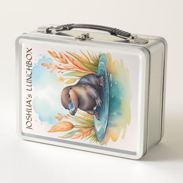 Platypus babyaustralische Aquarellschule Metall Brotdose (Vorderseite)