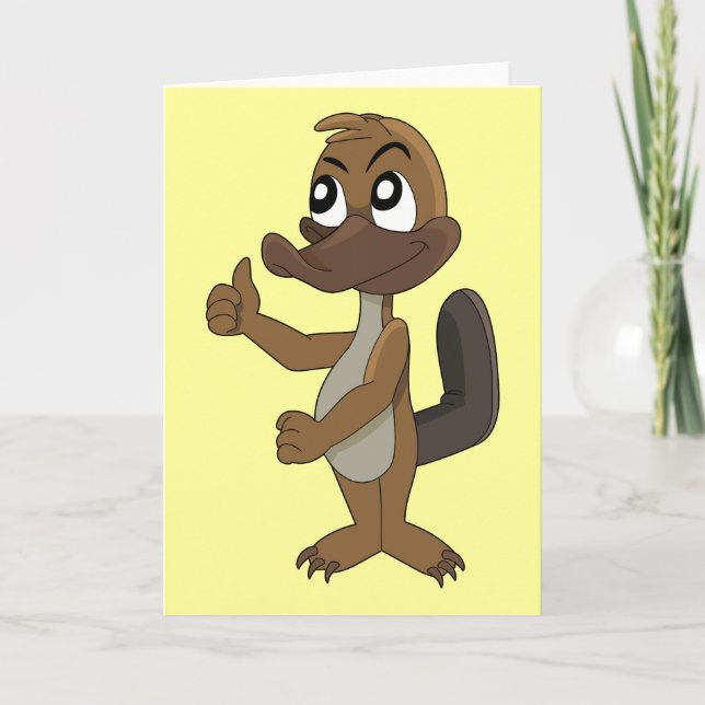 Platypus-Cartoon-Grußkarte Karte (Vorderseite)