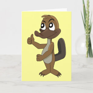 Platypus-Cartoon-Grußkarte Karte