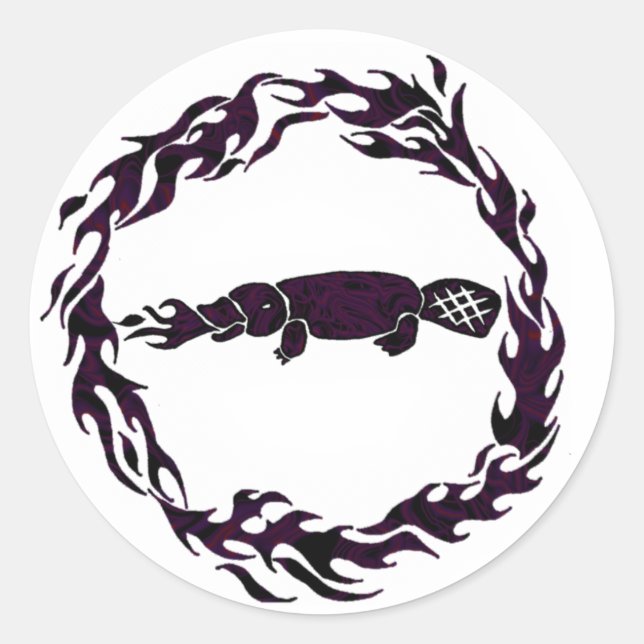Platypus de respiration incendie Flames Stickers à (Devant)