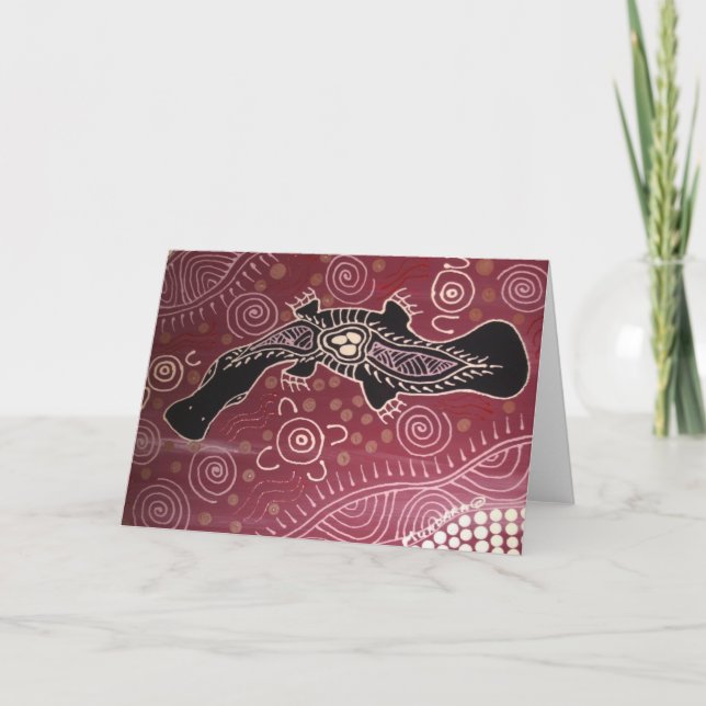 Platypus Dream Red von Mundara Koorang Karte (Vorderseite)