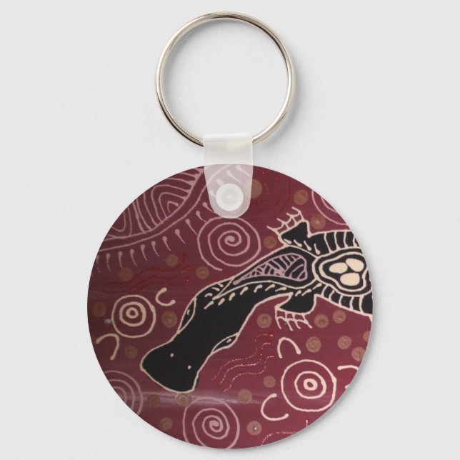 Platypus Dreaming Red von Mundara Koorang Schlüsselanhänger (Vorderseite)