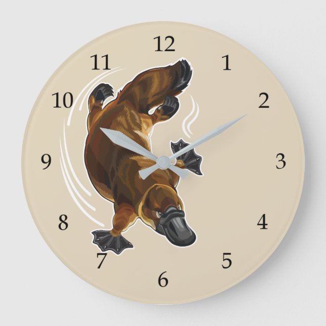 Platypus Große Wanduhr (Vorderseite)